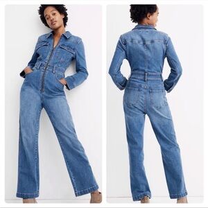 Madewell Denim Zip-Front Coverall Jumpsuit: Western Edition